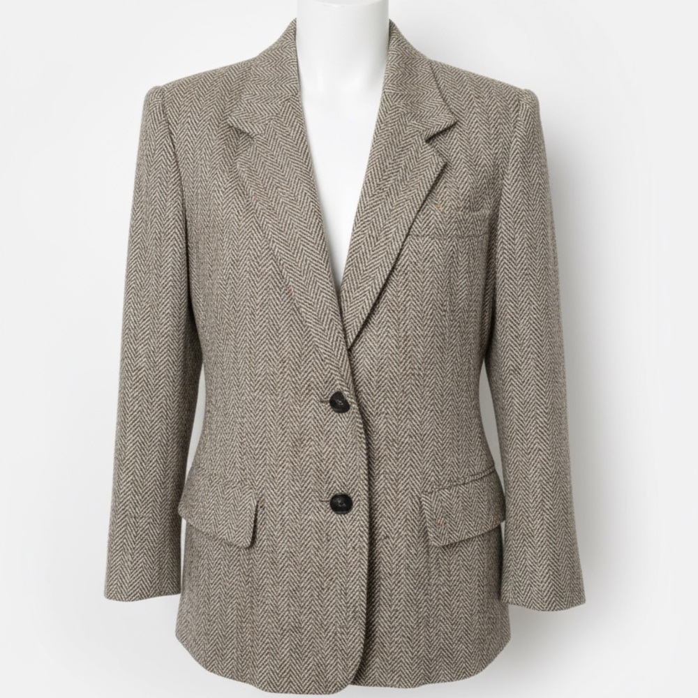 Quota’s Unlmtd Herringbone Blazer Gray /Olive Size 13-14 Junior or 10 Women’s